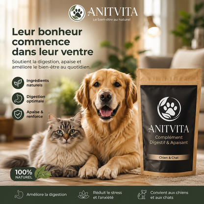 Complément Digestif & Apaisant pour Chien & Chat – Probiotiques